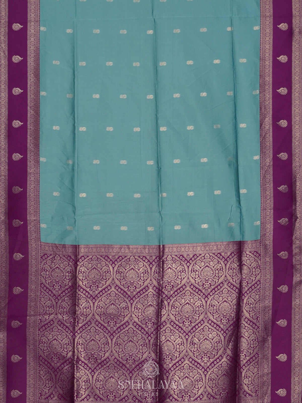 Teal Blue Soft Silk Saree