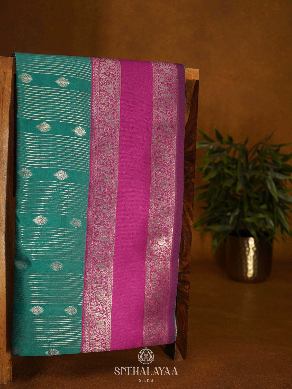 Teal Green Soft Silk Saree