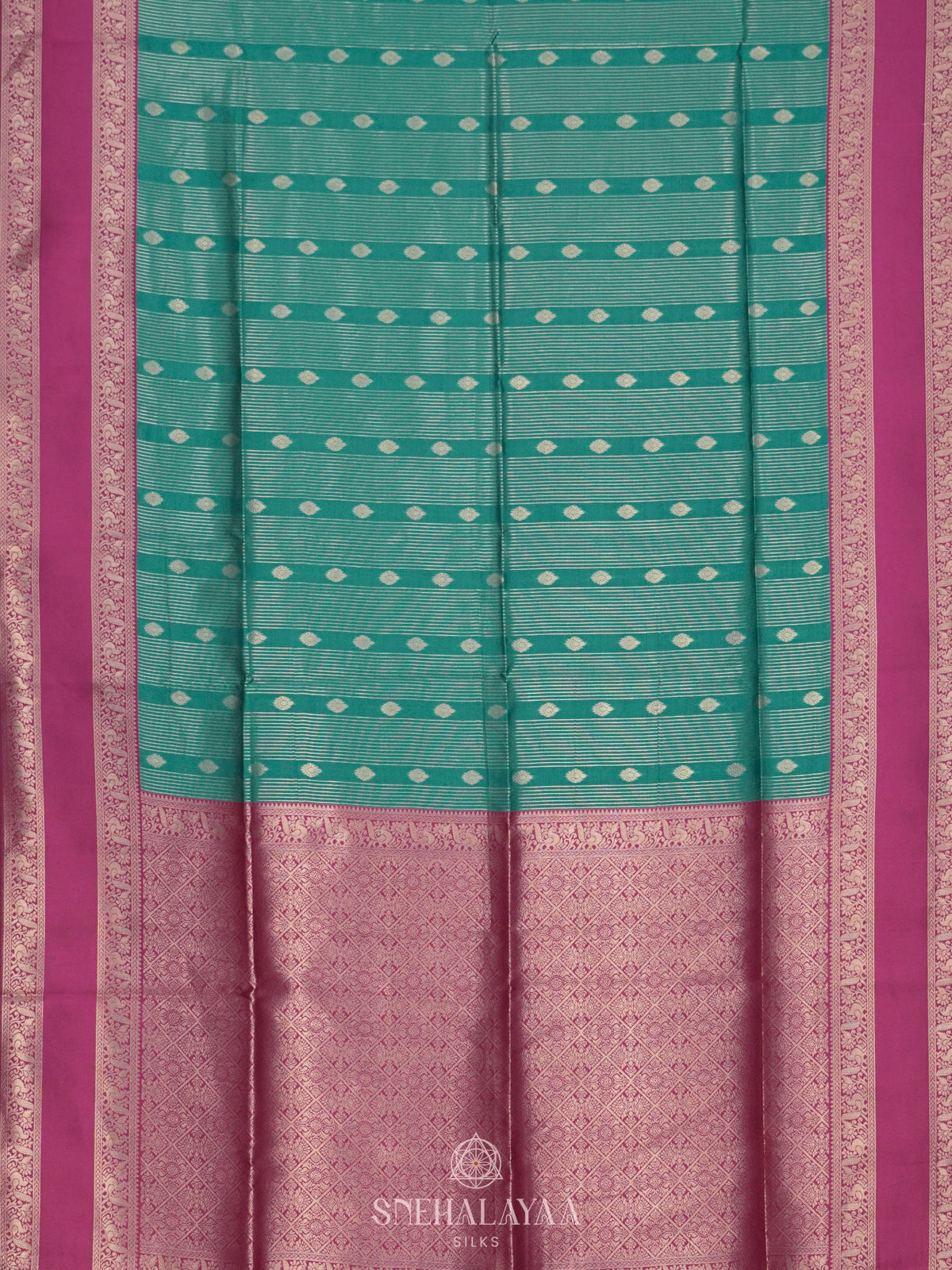Teal Green Soft Silk Saree