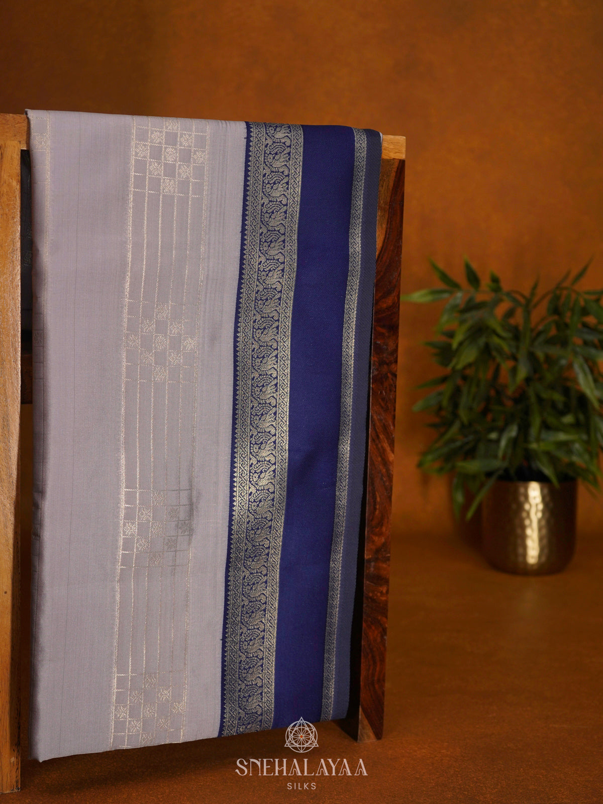 Grey Soft Silk Saree