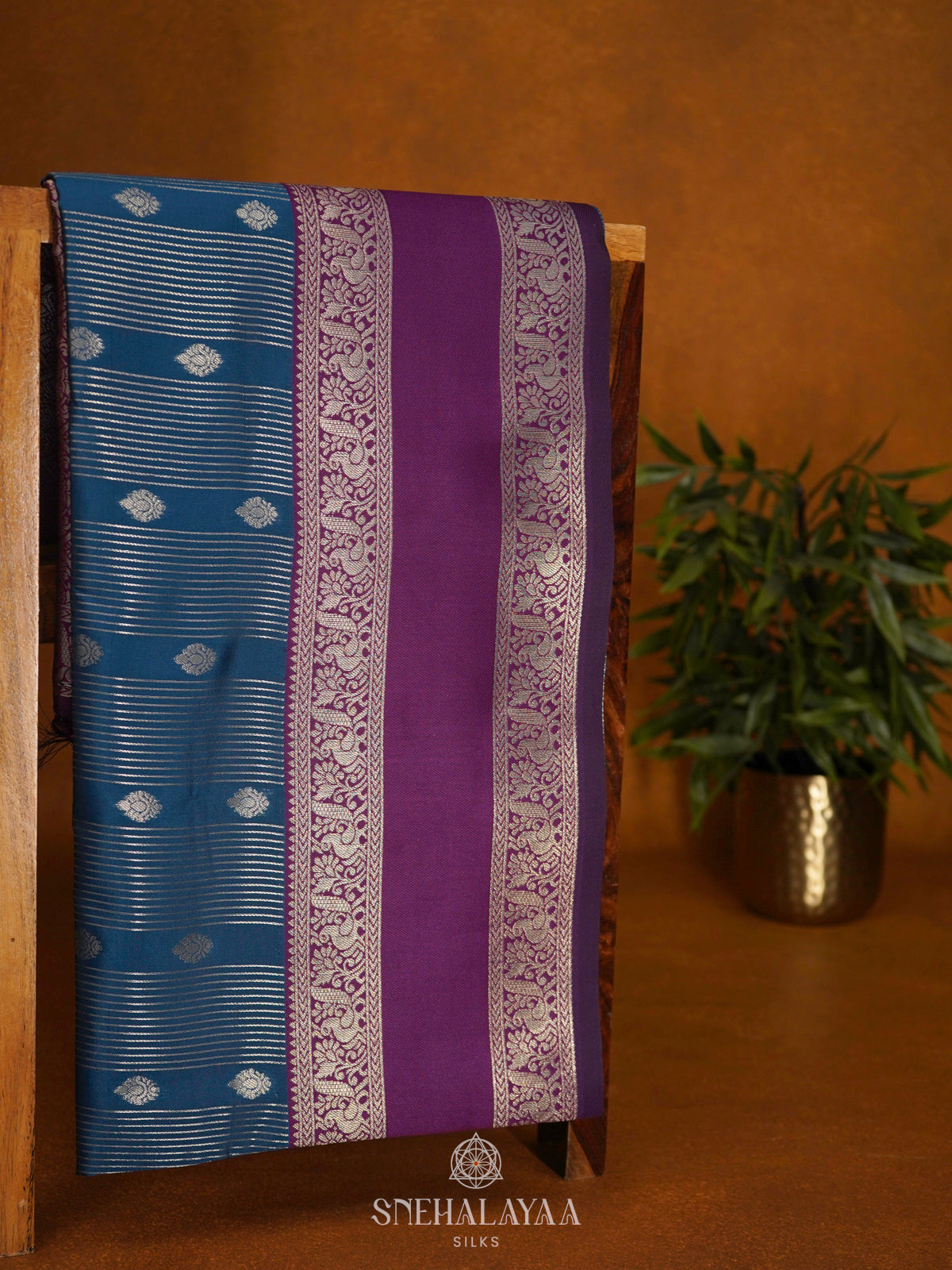Peacock Blue Soft Silk Saree