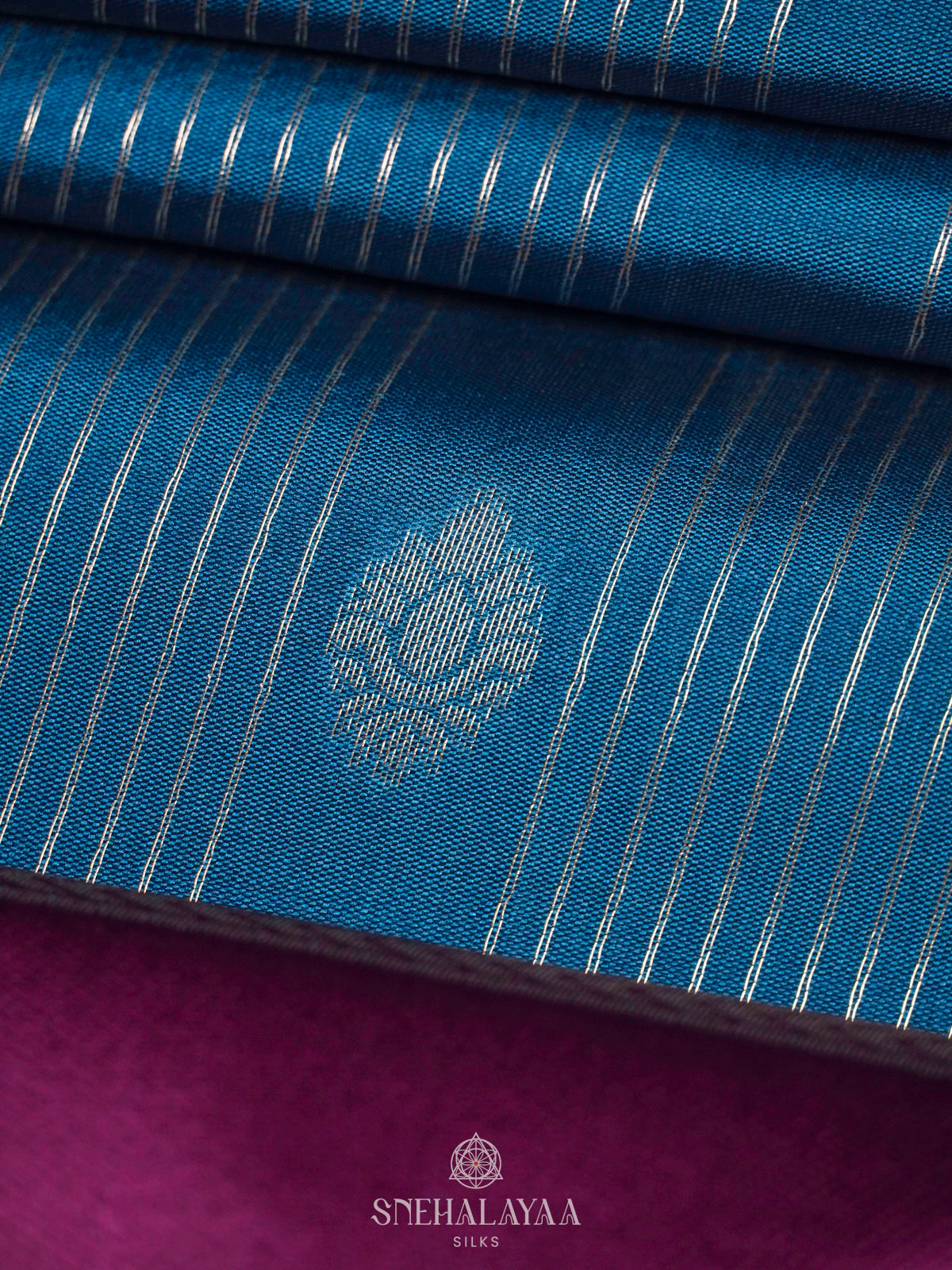 Peacock Blue Soft Silk Saree