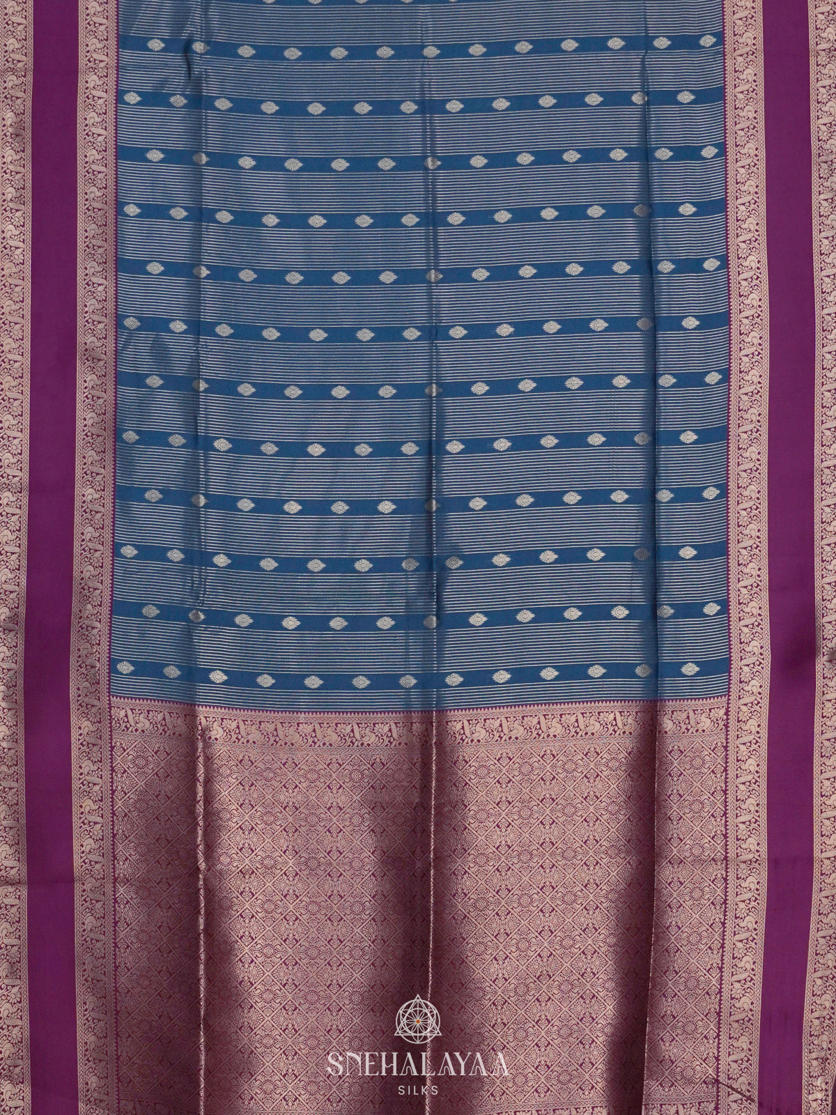Peacock Blue Soft Silk Saree