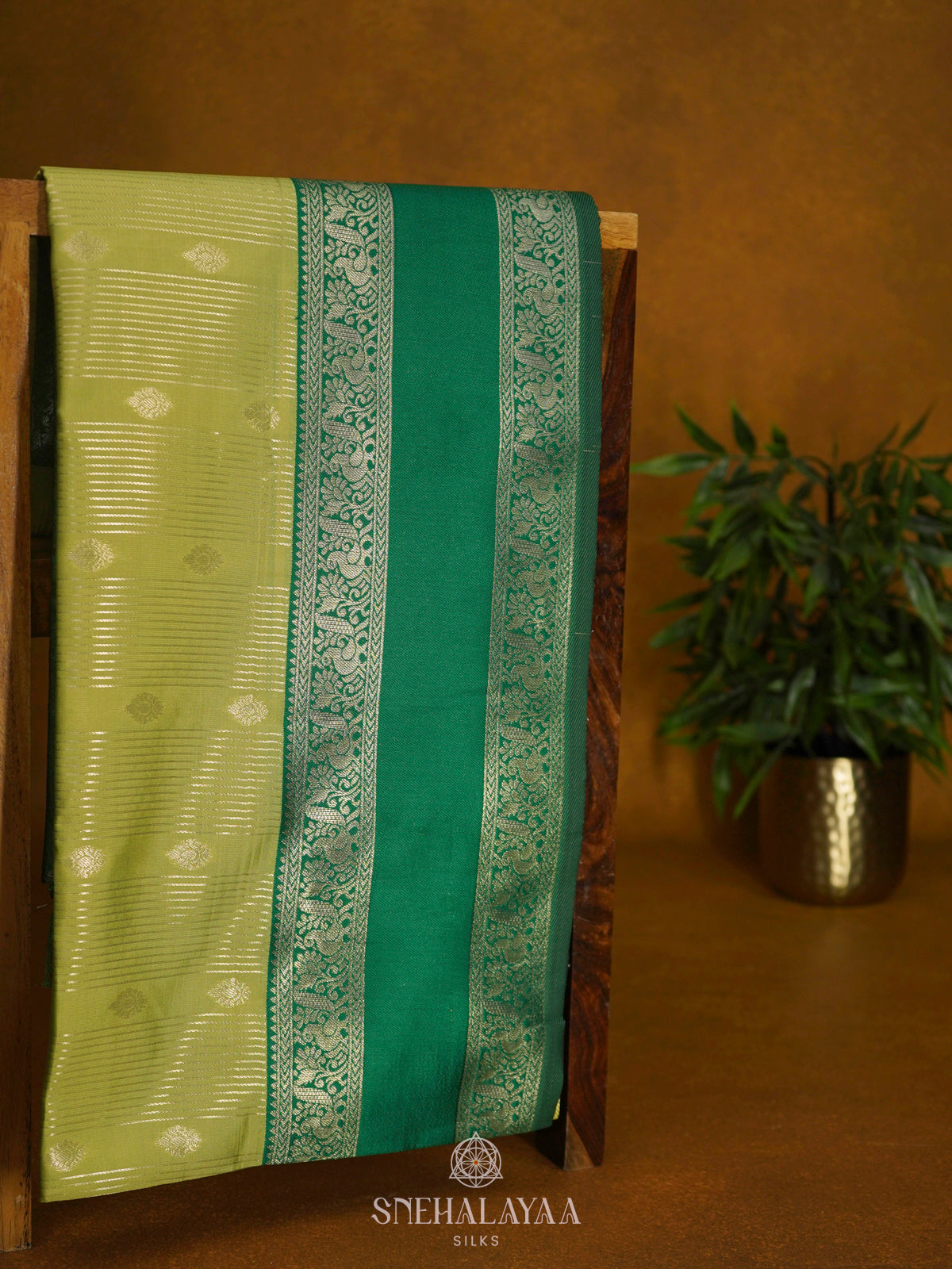 Lime Green Soft Silk Saree