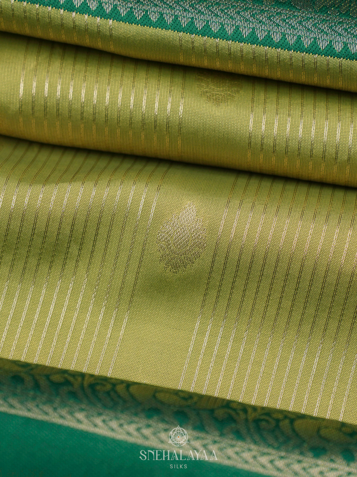 Lime Green Soft Silk Saree