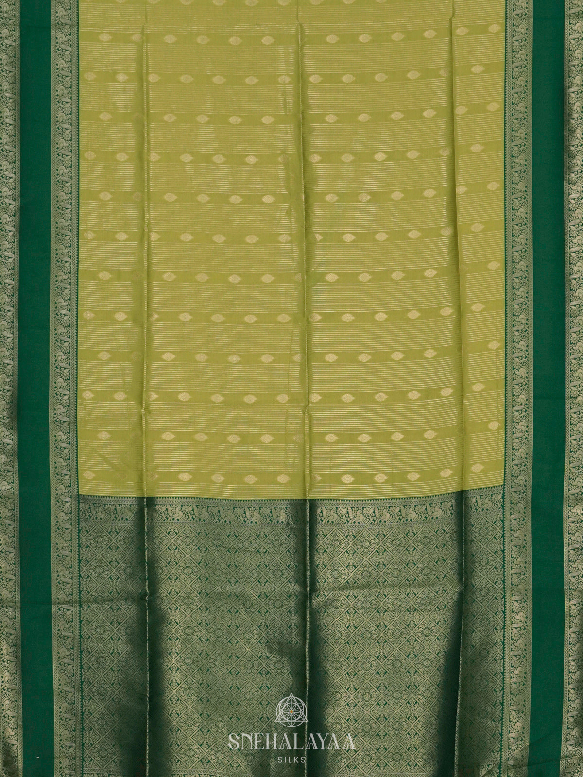 Lime Green Soft Silk Saree
