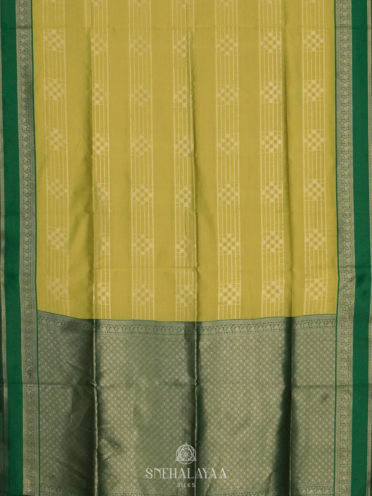 Lime Green Soft Silk Saree