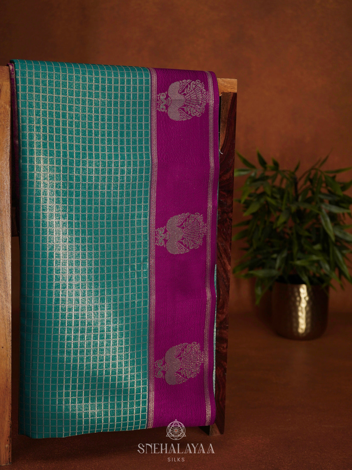Peacock Blue Soft Silk Saree