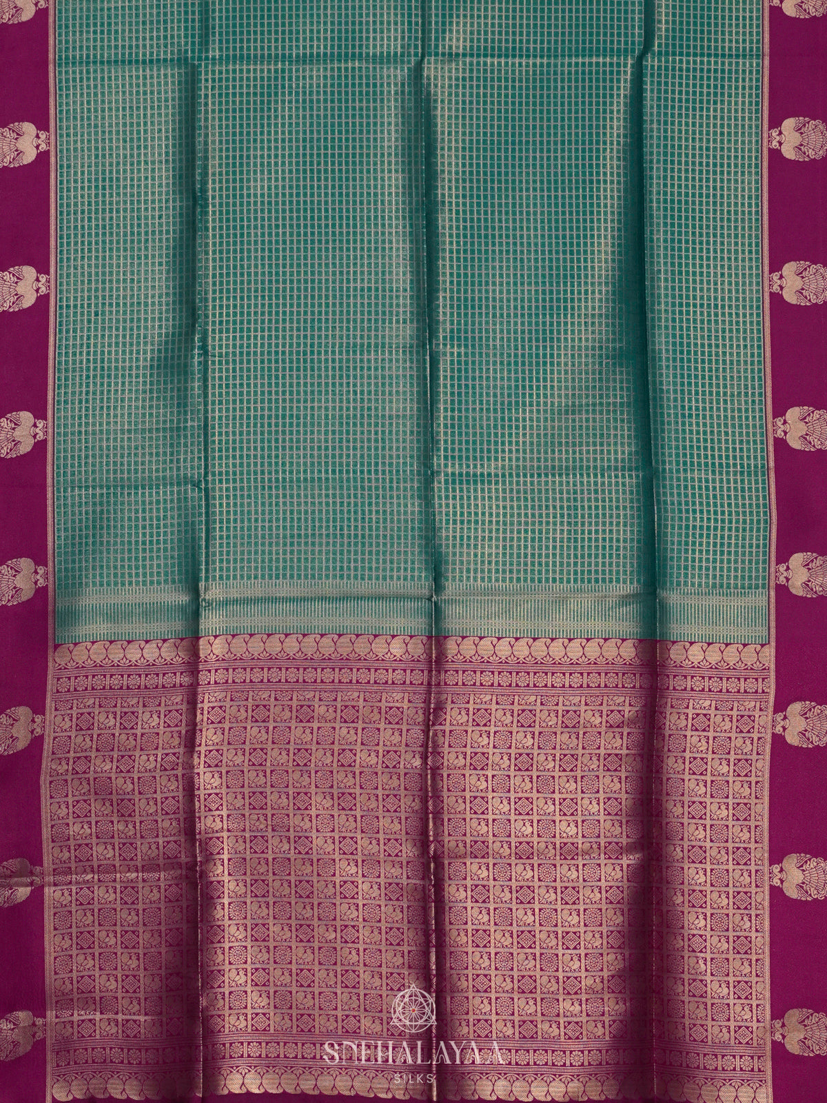 Peacock Blue Soft Silk Saree