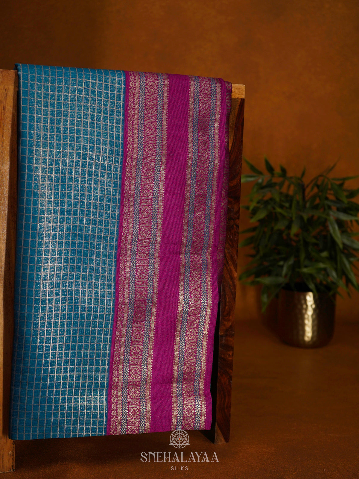 Peacock Blue Soft Silk Saree