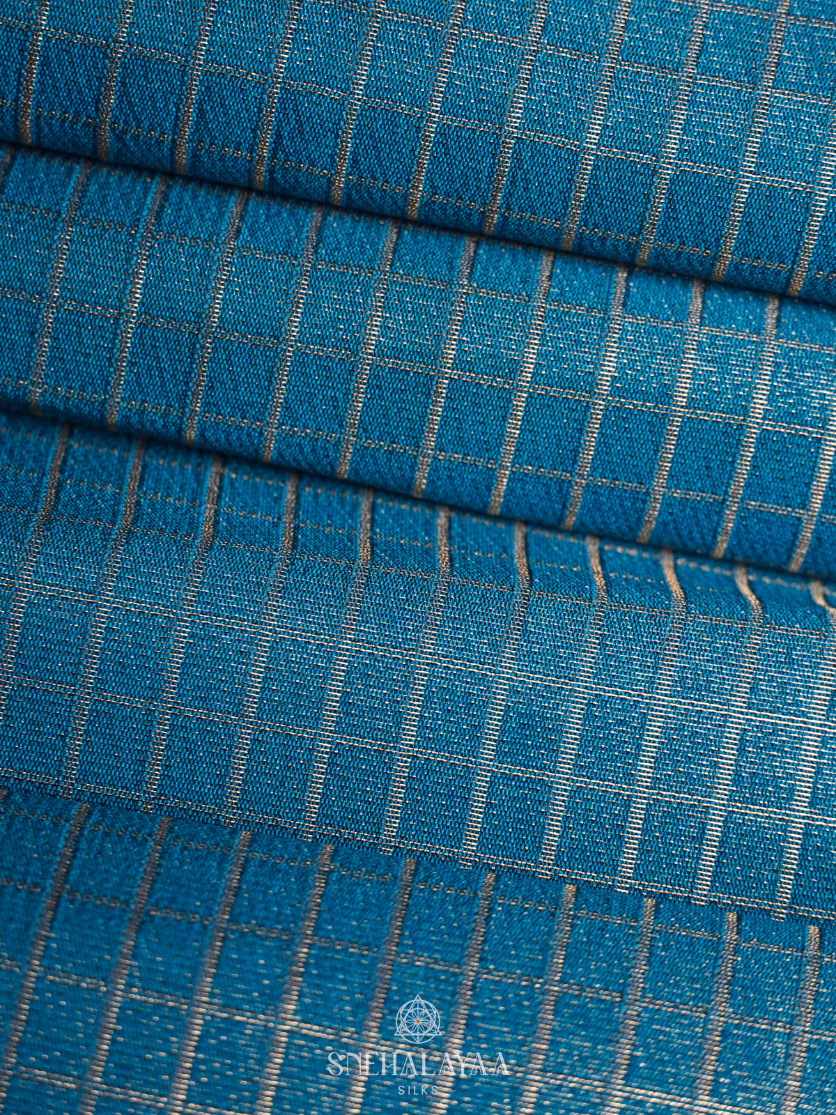 Peacock Blue Soft Silk Saree