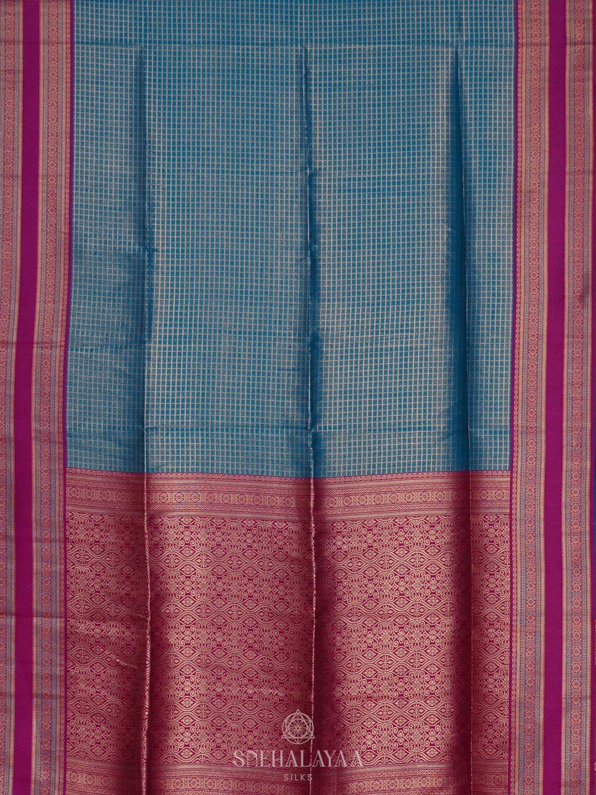 Peacock Blue Soft Silk Saree