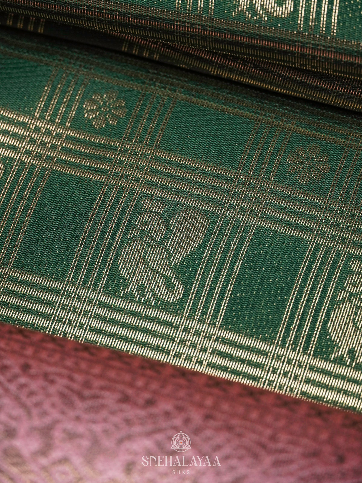 Forest Green Soft Silk Saree