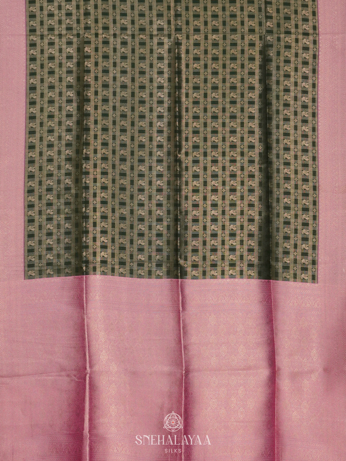 Forest Green Soft Silk Saree