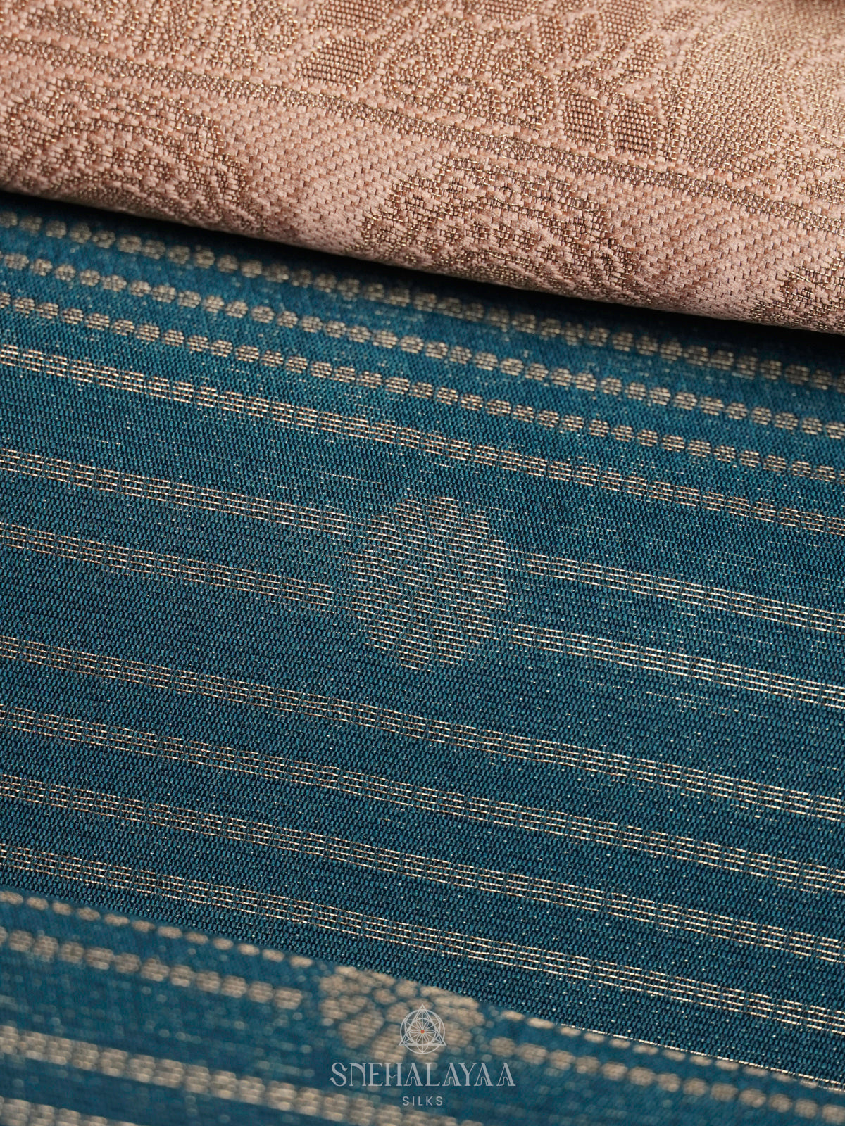 Peacock Blue Soft Silk Saree