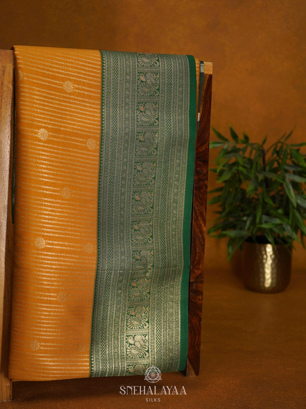 Mango Yellow Soft Silk Saree