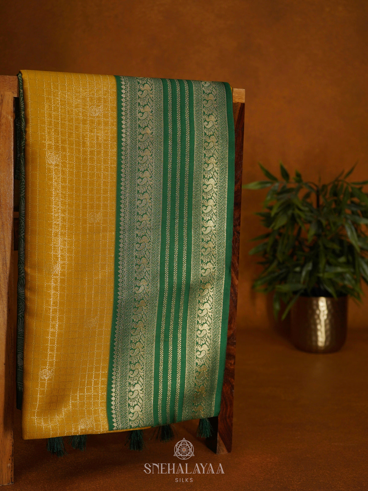 Mango Yellow Soft Silk Saree