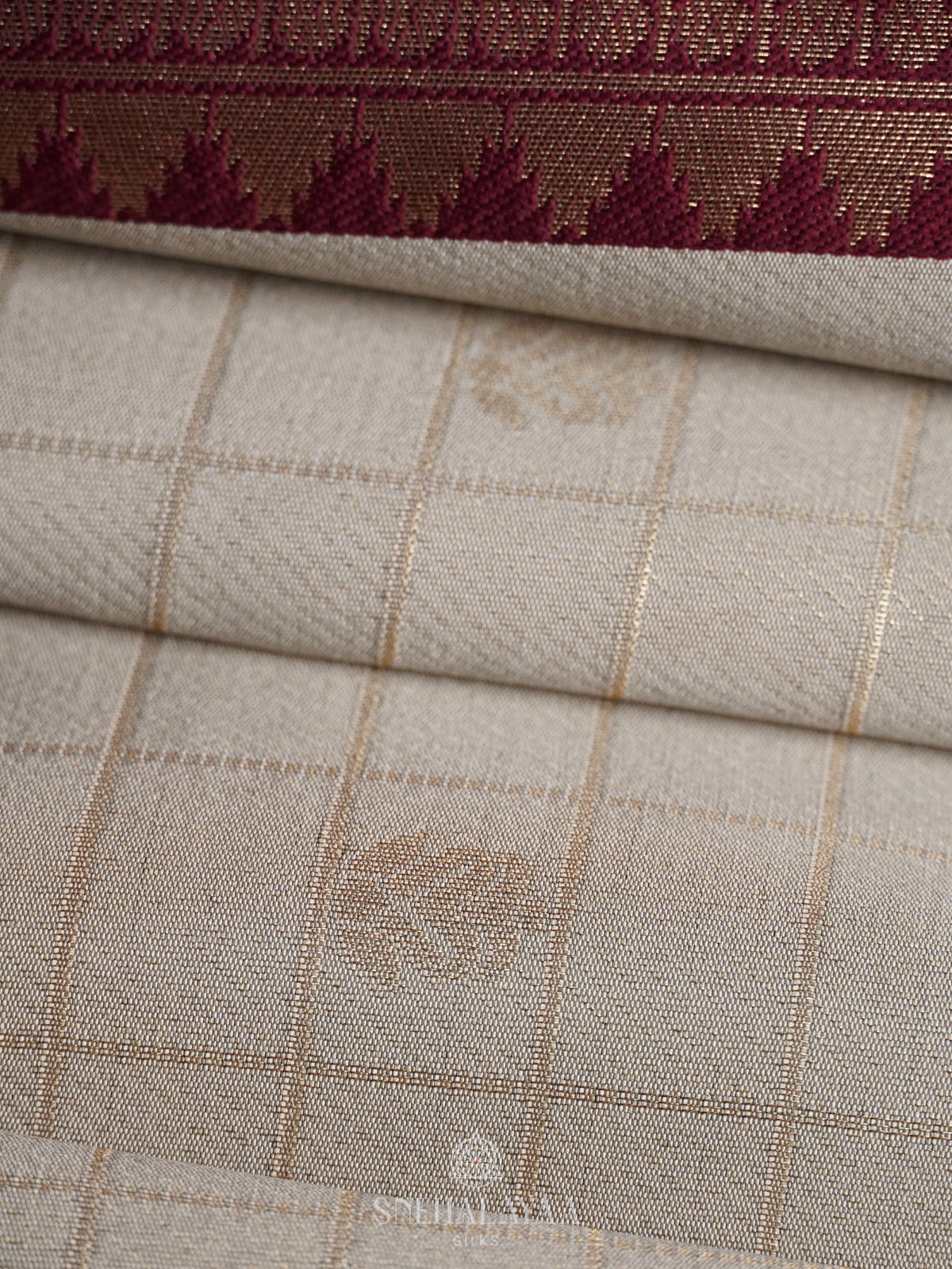 Off White Soft Silk Saree