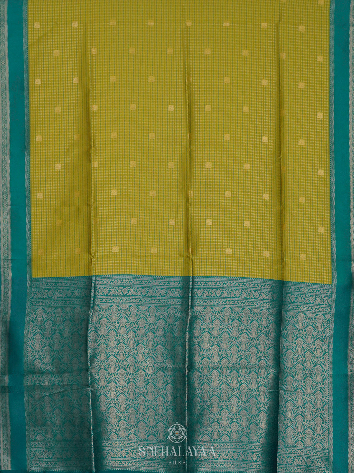 Lime Green Soft Silk Saree
