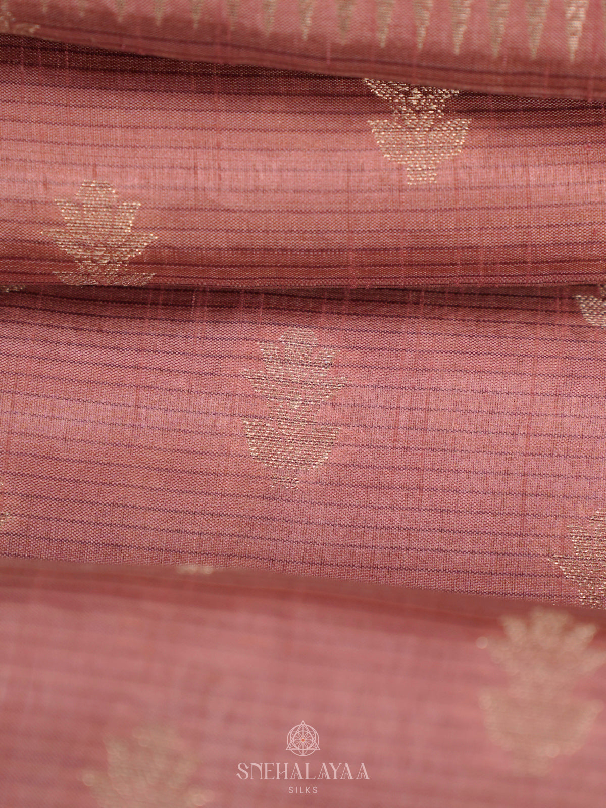 Mauve Pink Raw Silk Saree