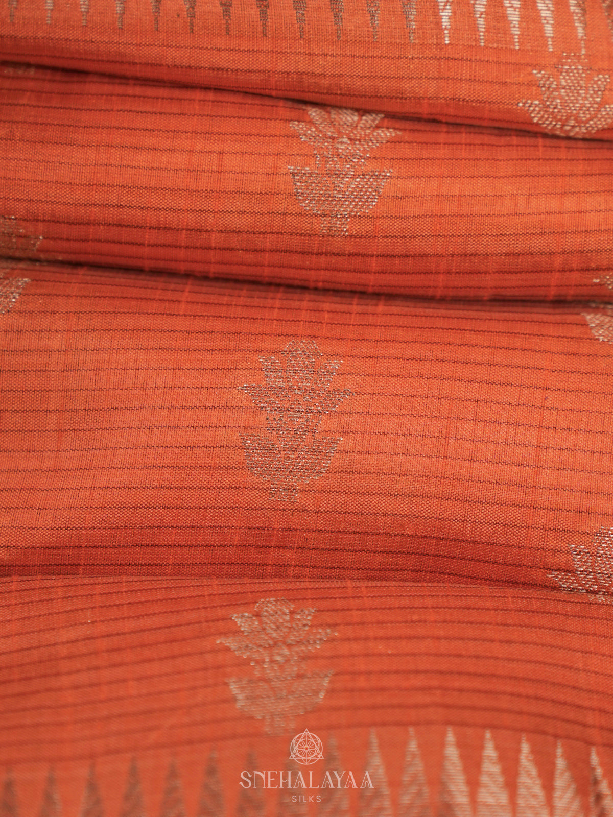 Orange Raw Silk Saree