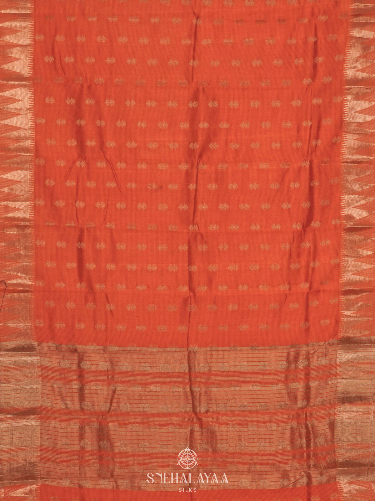 Orange Raw Silk Saree