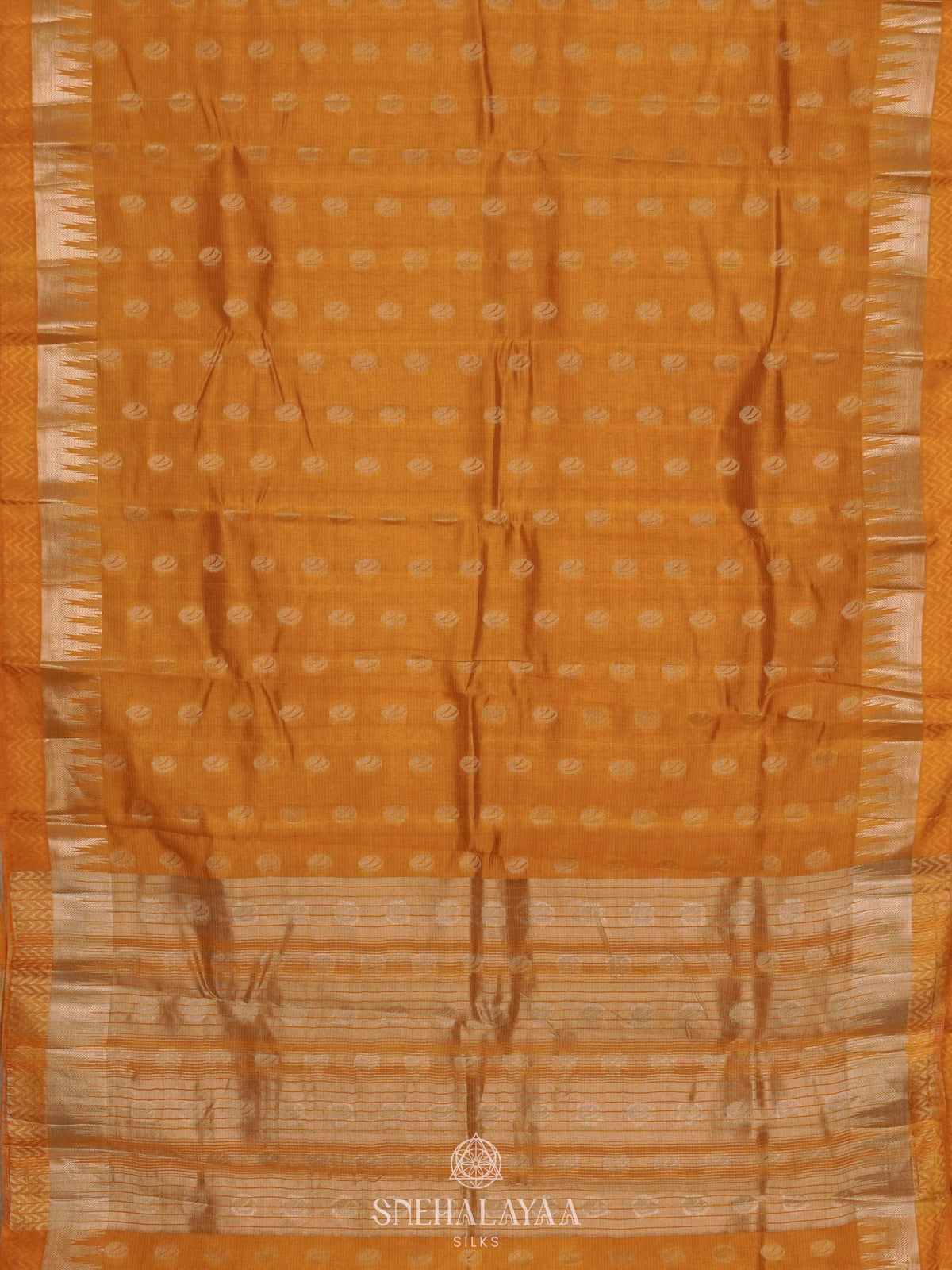 Mango Yellow Raw Silk Saree