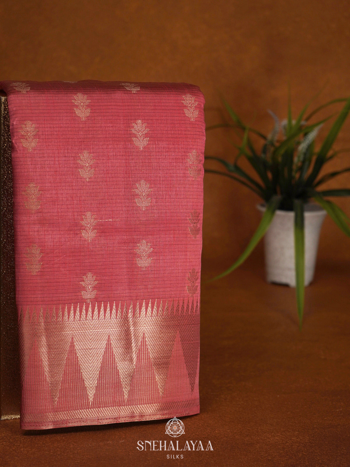 Pink Raw Silk Saree
