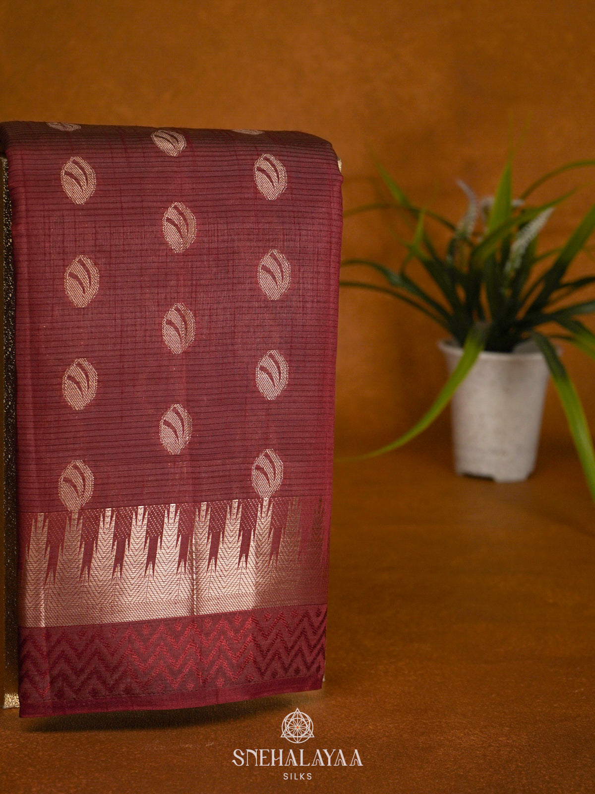Brown Raw Silk Saree