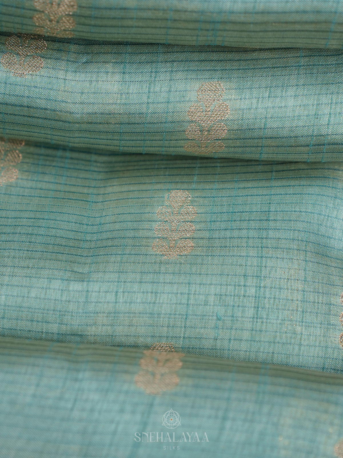 Mint Green Raw Silk Saree