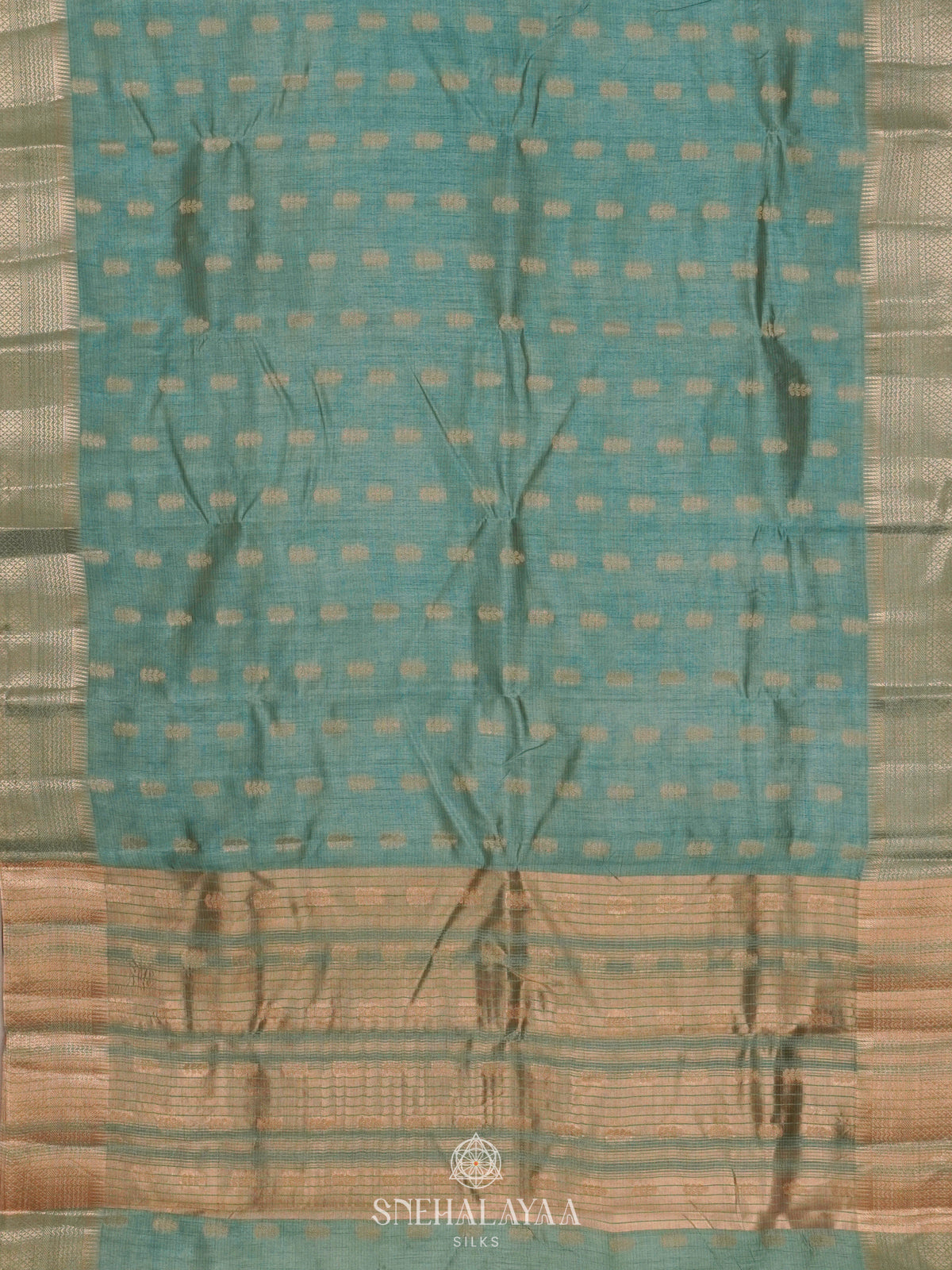 Mint Green Raw Silk Saree