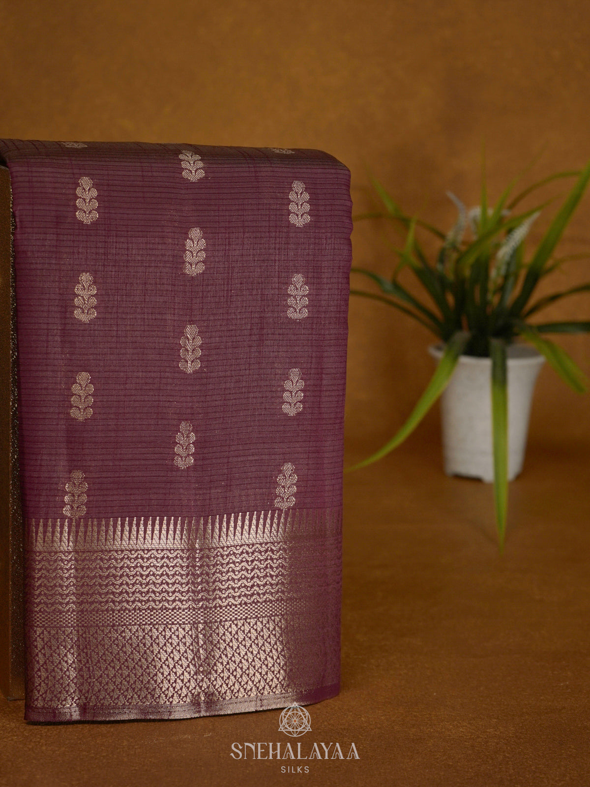 Brown Raw Silk Saree