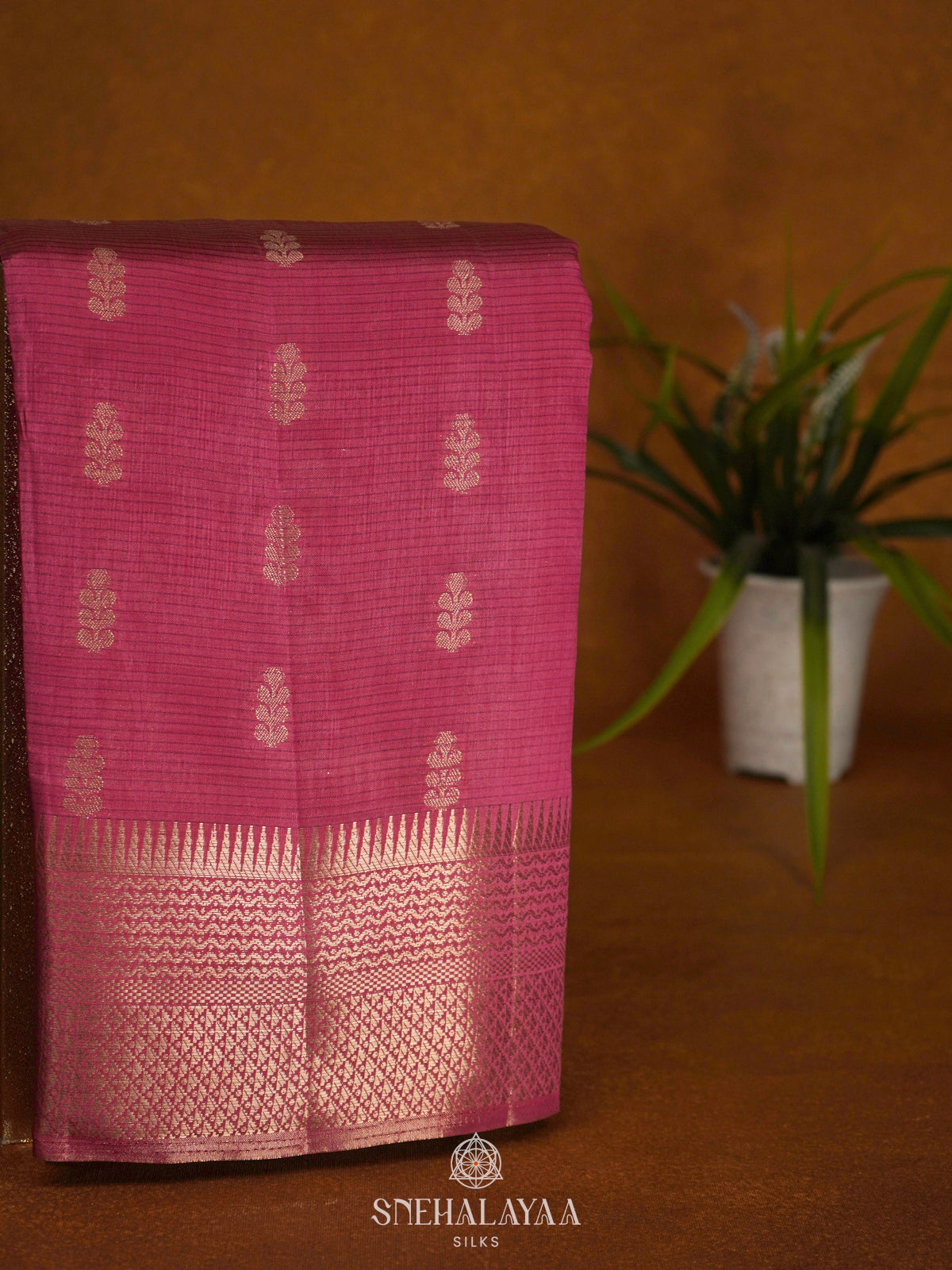 Pink Raw Silk Saree