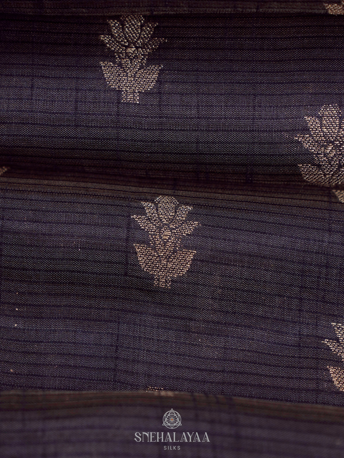 Charcol Black Raw Silk Saree