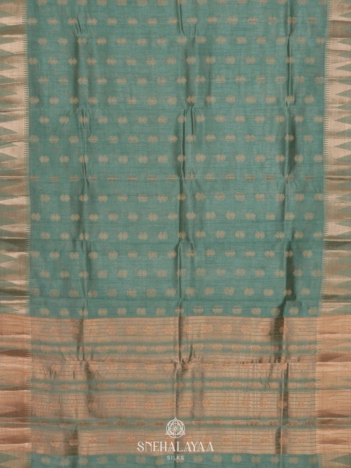Mint Green Raw Silk Saree