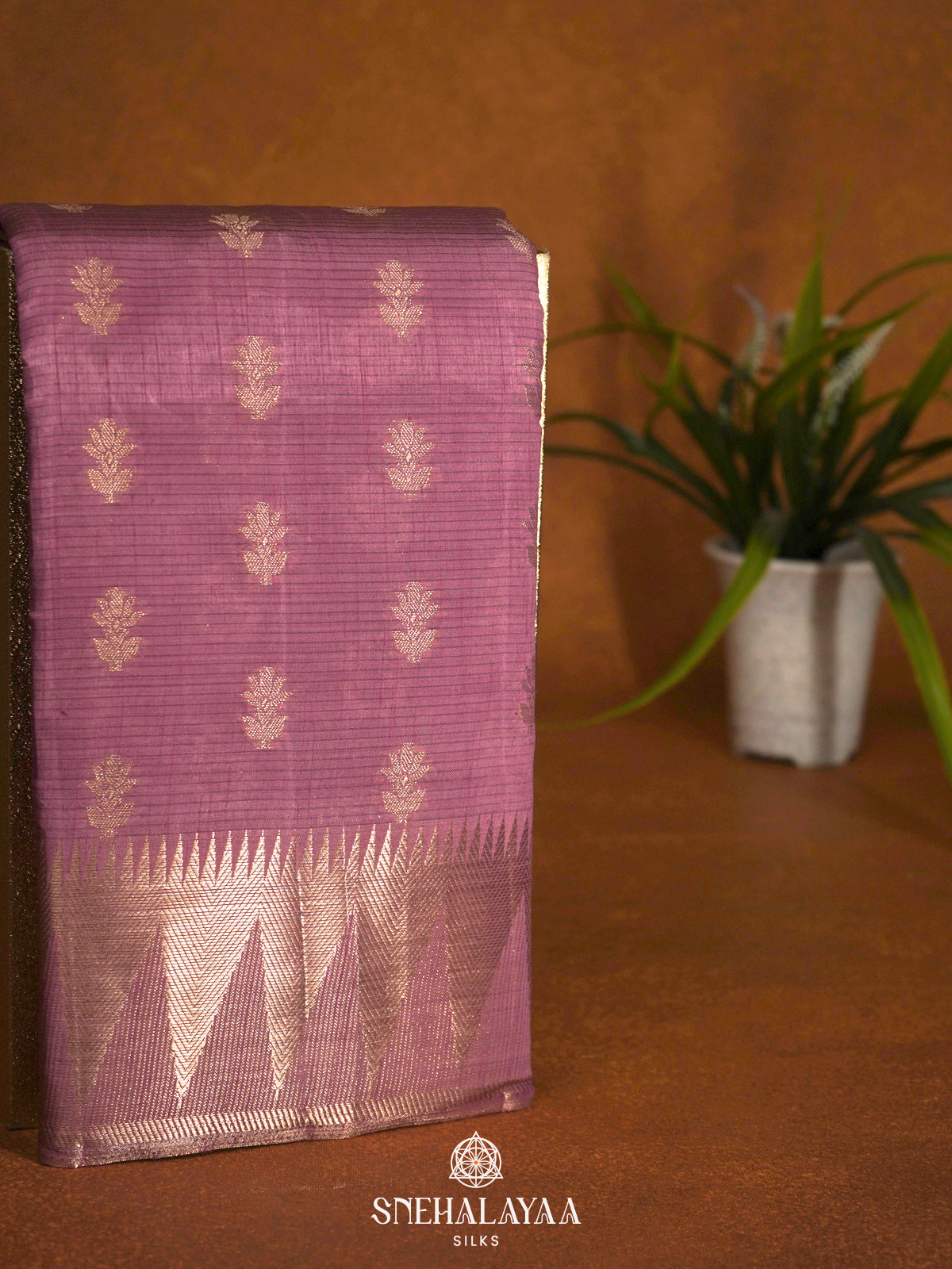 Plum Raw Silk Saree