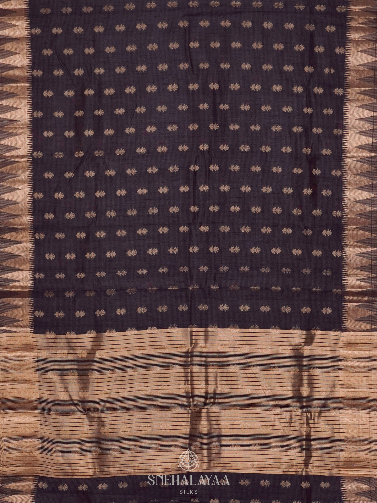 Black Raw Silk Saree