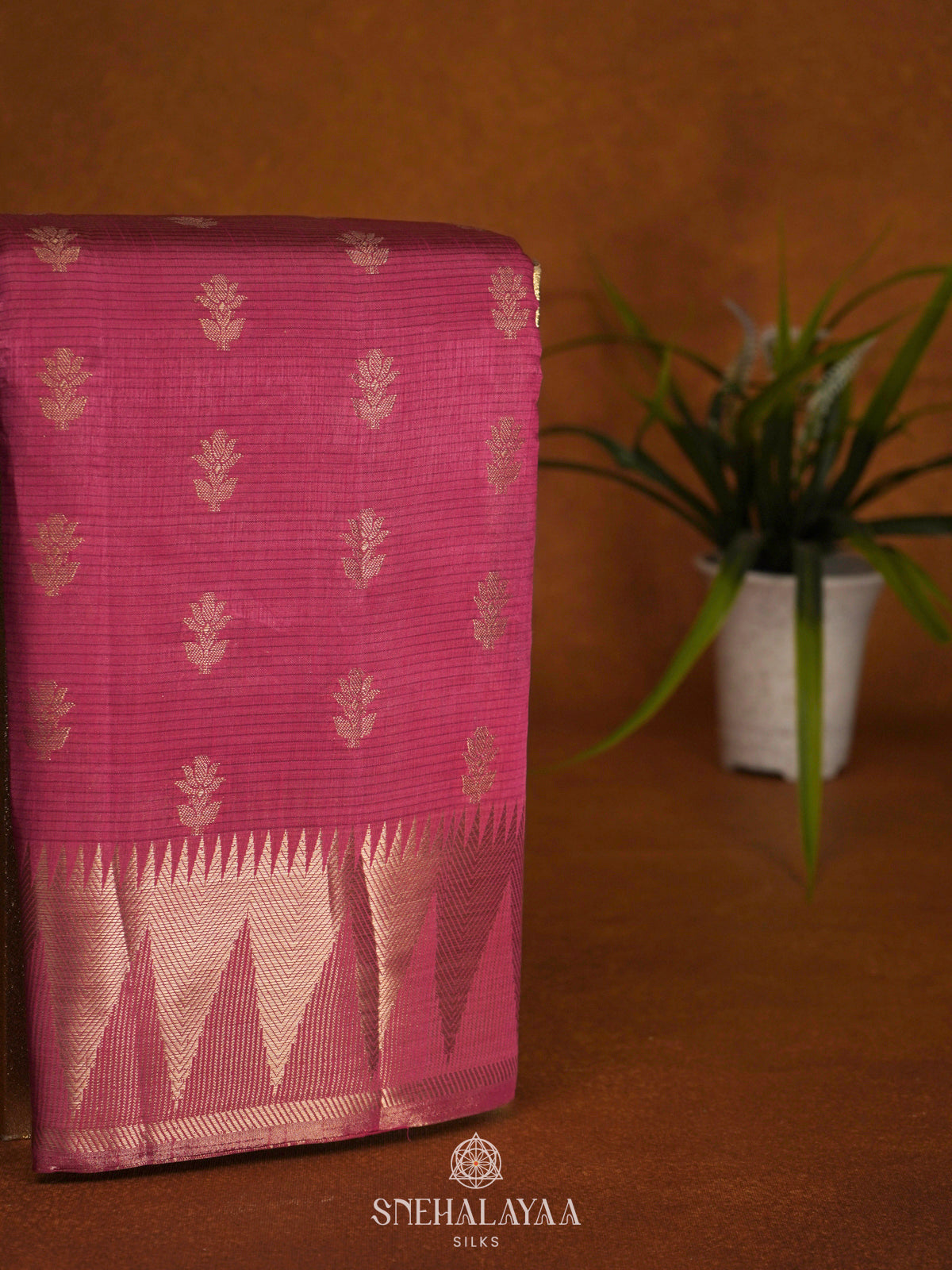 Pink Raw Silk Saree