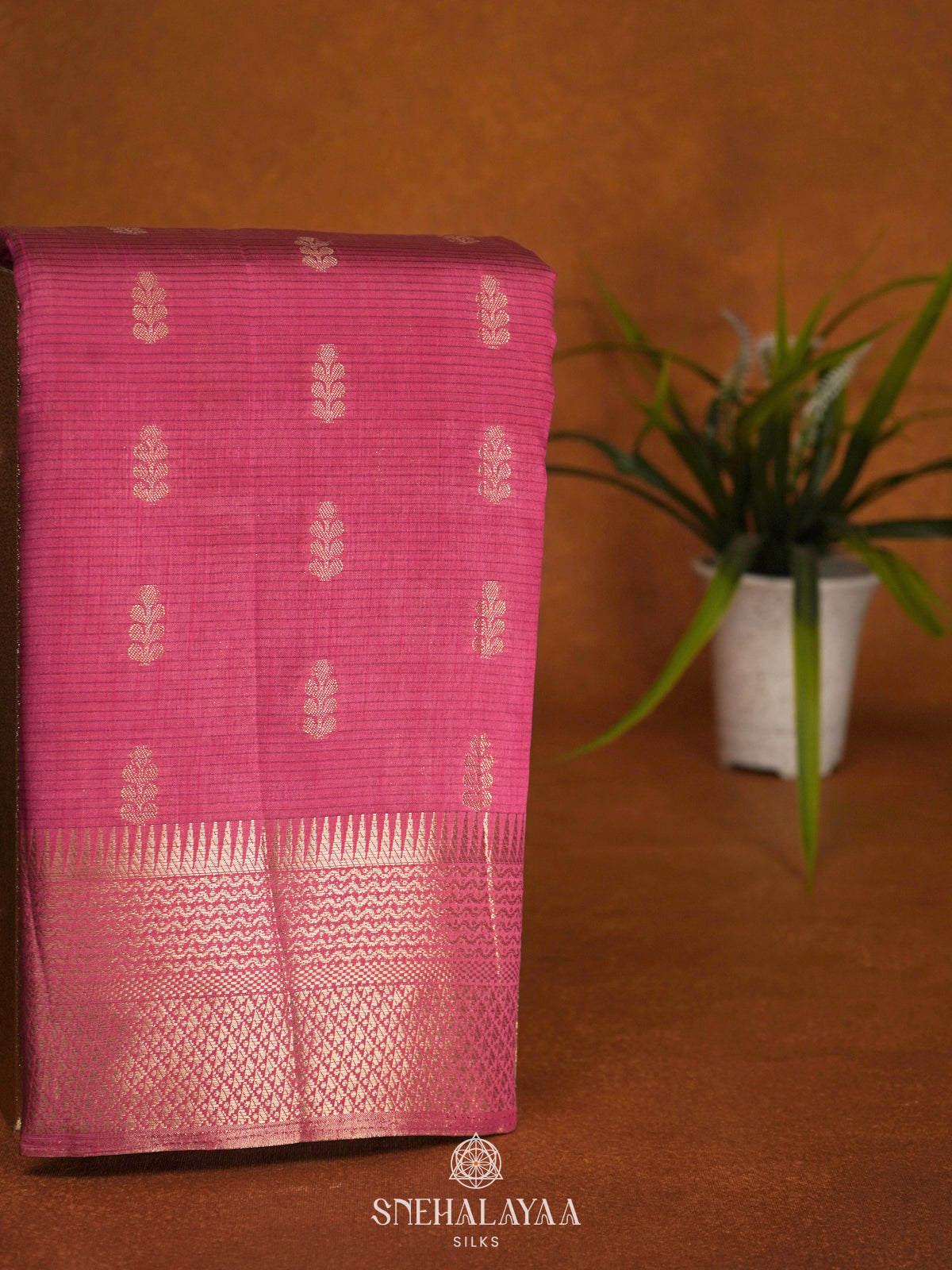 Pink Raw Silk Saree