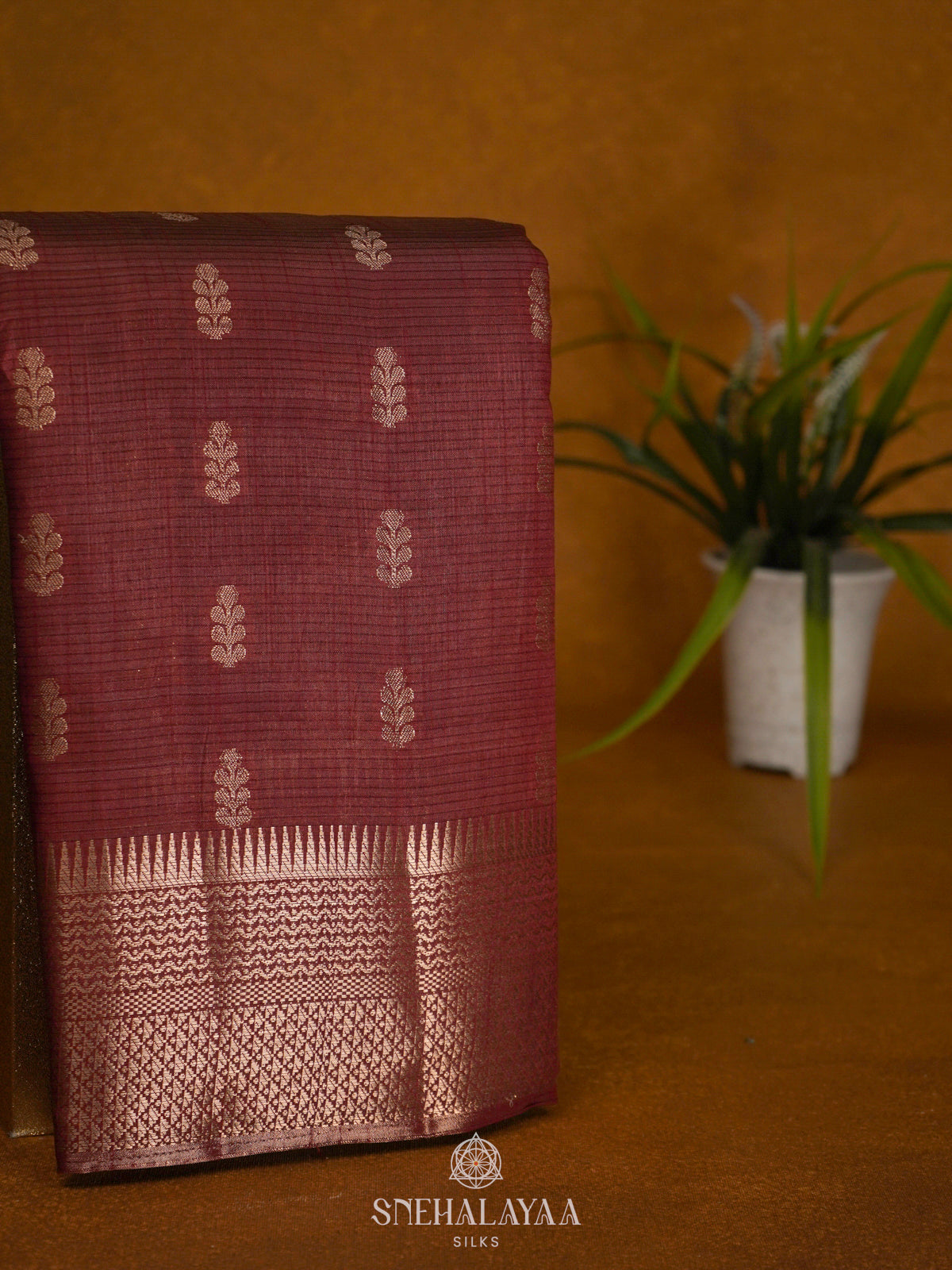 Brown Raw Silk Saree