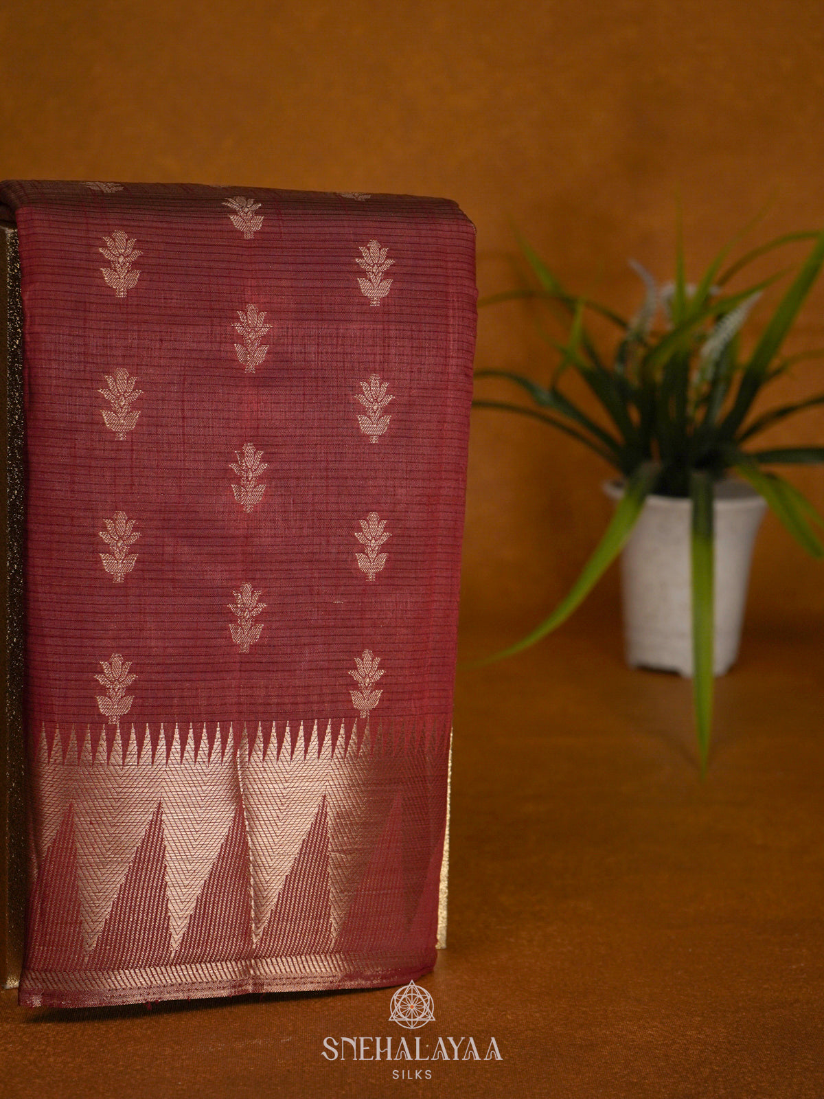 Brown Raw Silk Saree