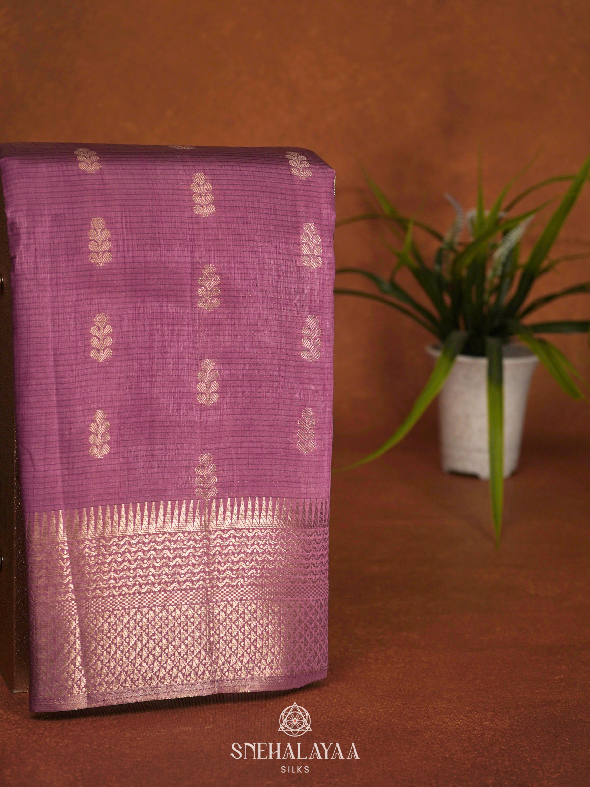 Lavender Raw Silk Saree