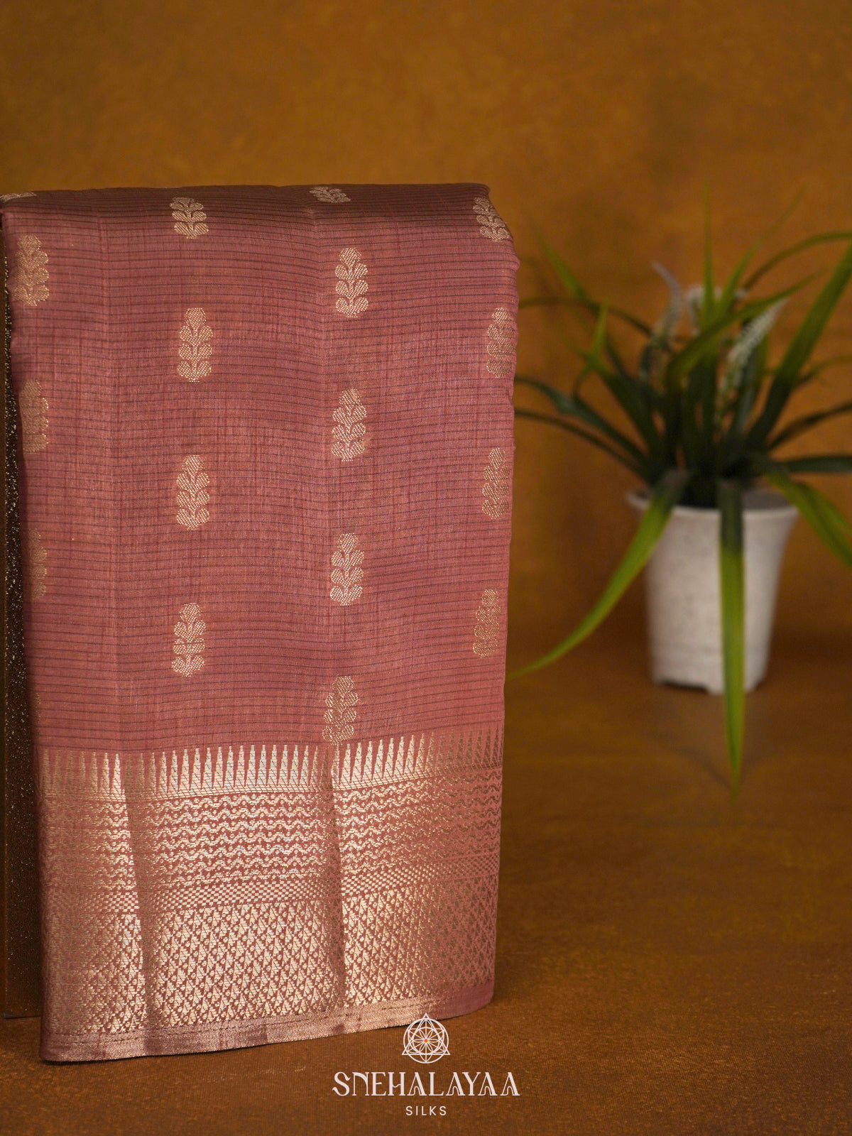 Brown Raw Silk Saree