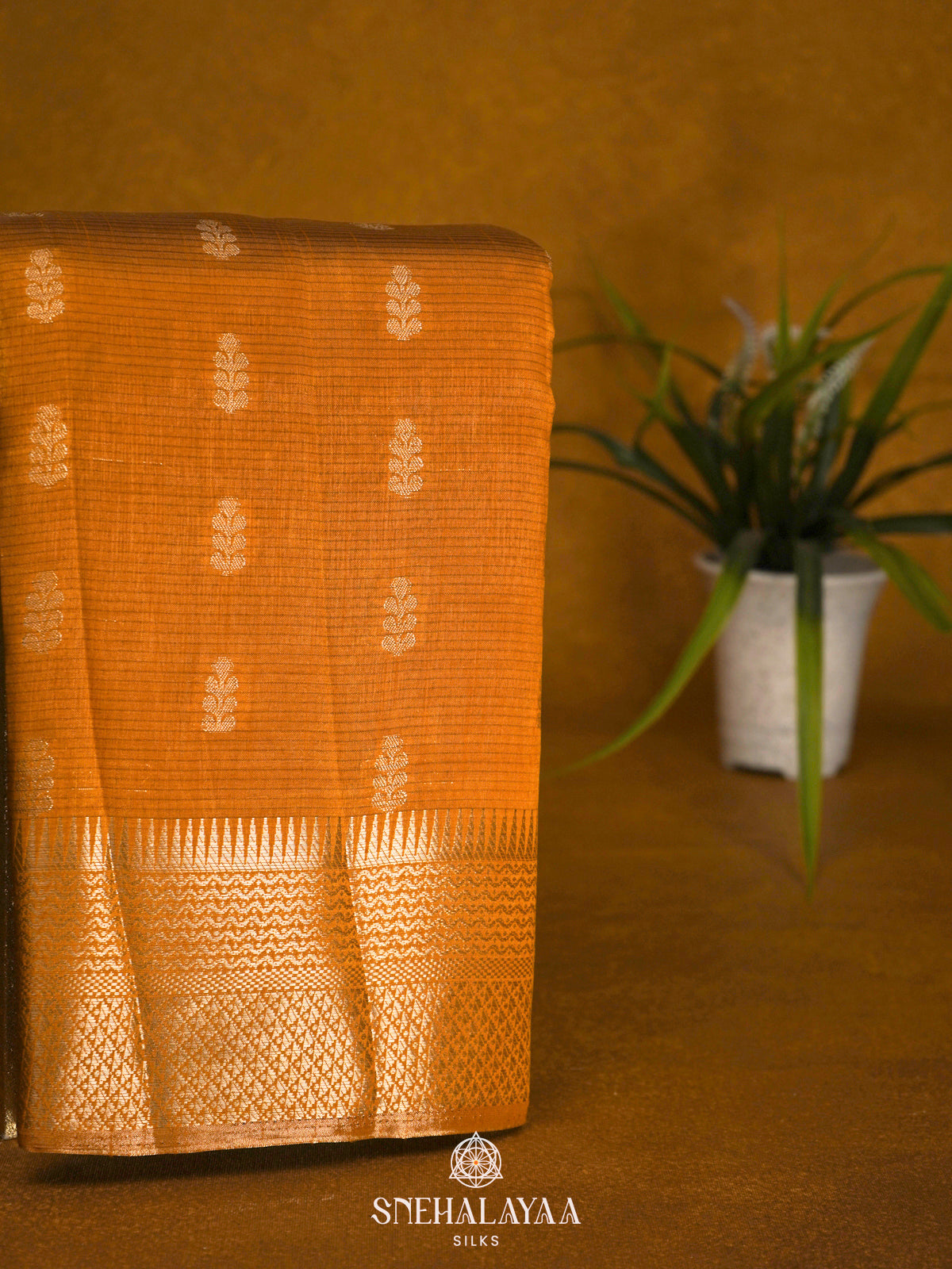 Mango Yellow Raw Silk Saree