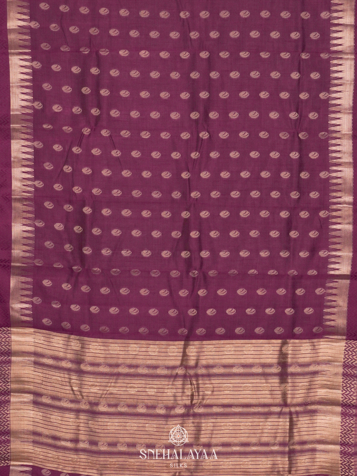 Wine Raw Silk Saree