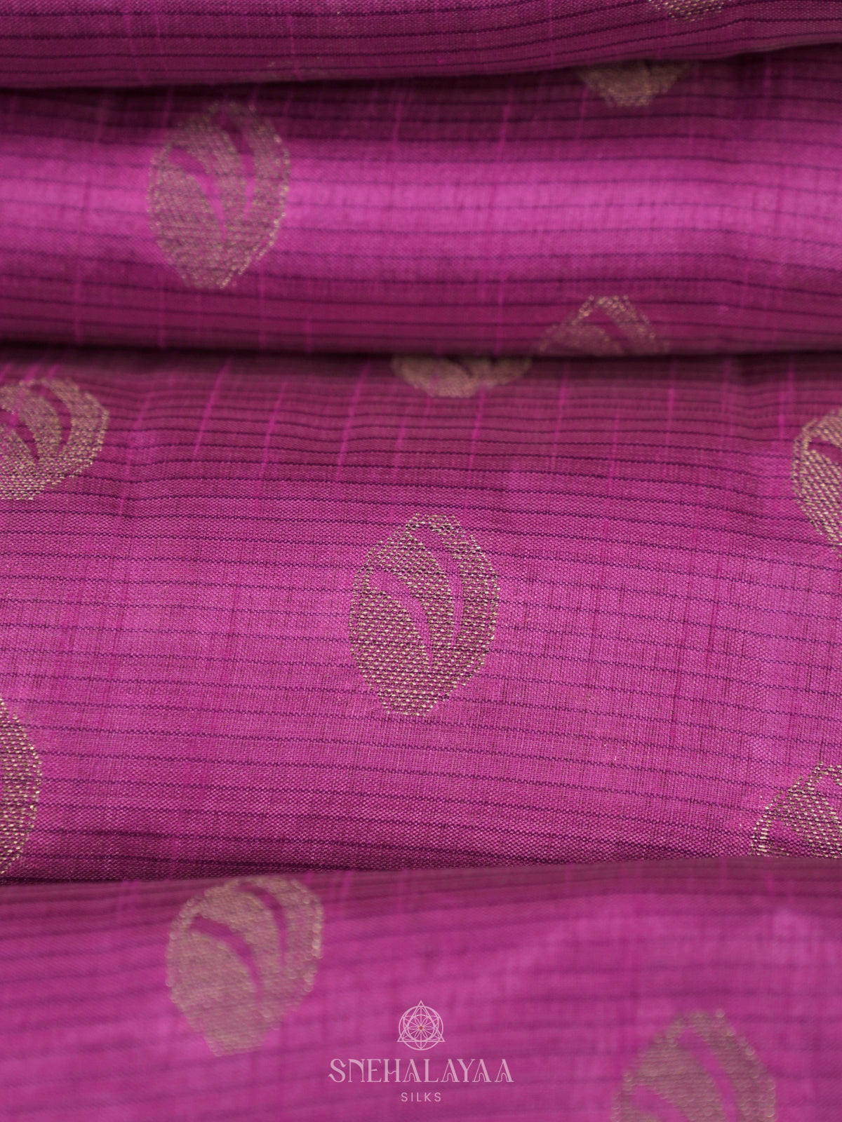 Magenta Pink Raw Silk Saree