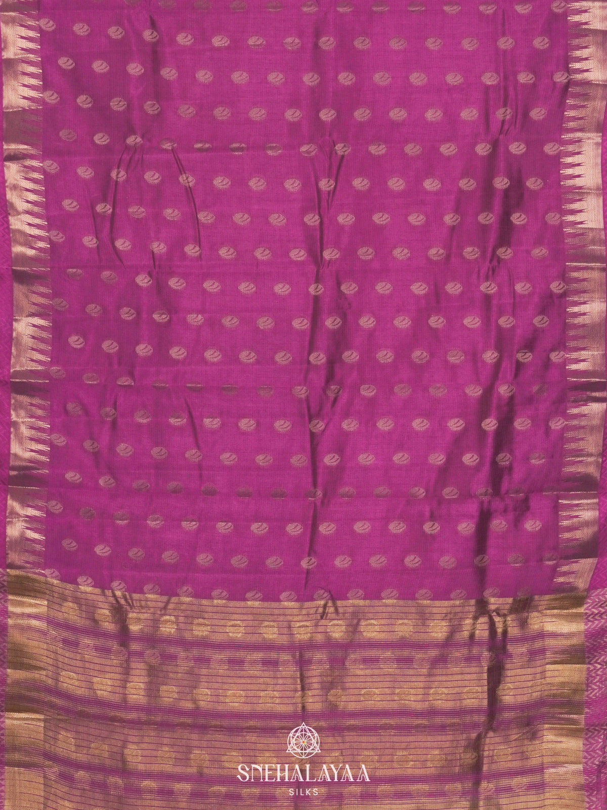Magenta Pink Raw Silk Saree