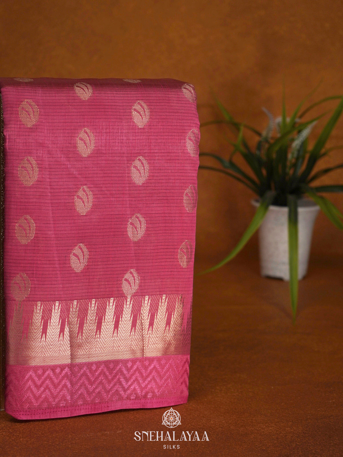 Pink Raw Silk Saree