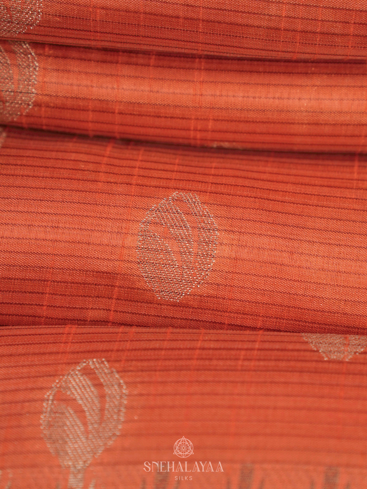 Orange Raw Silk Saree