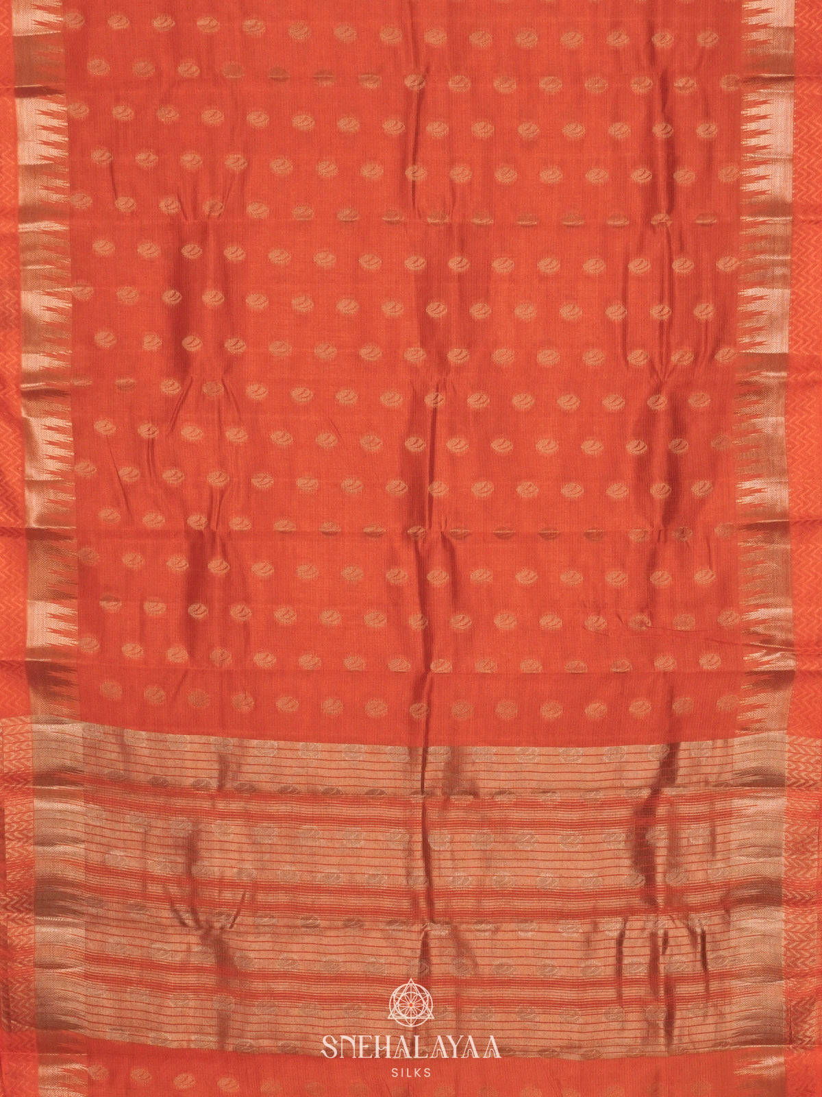 Orange Raw Silk Saree